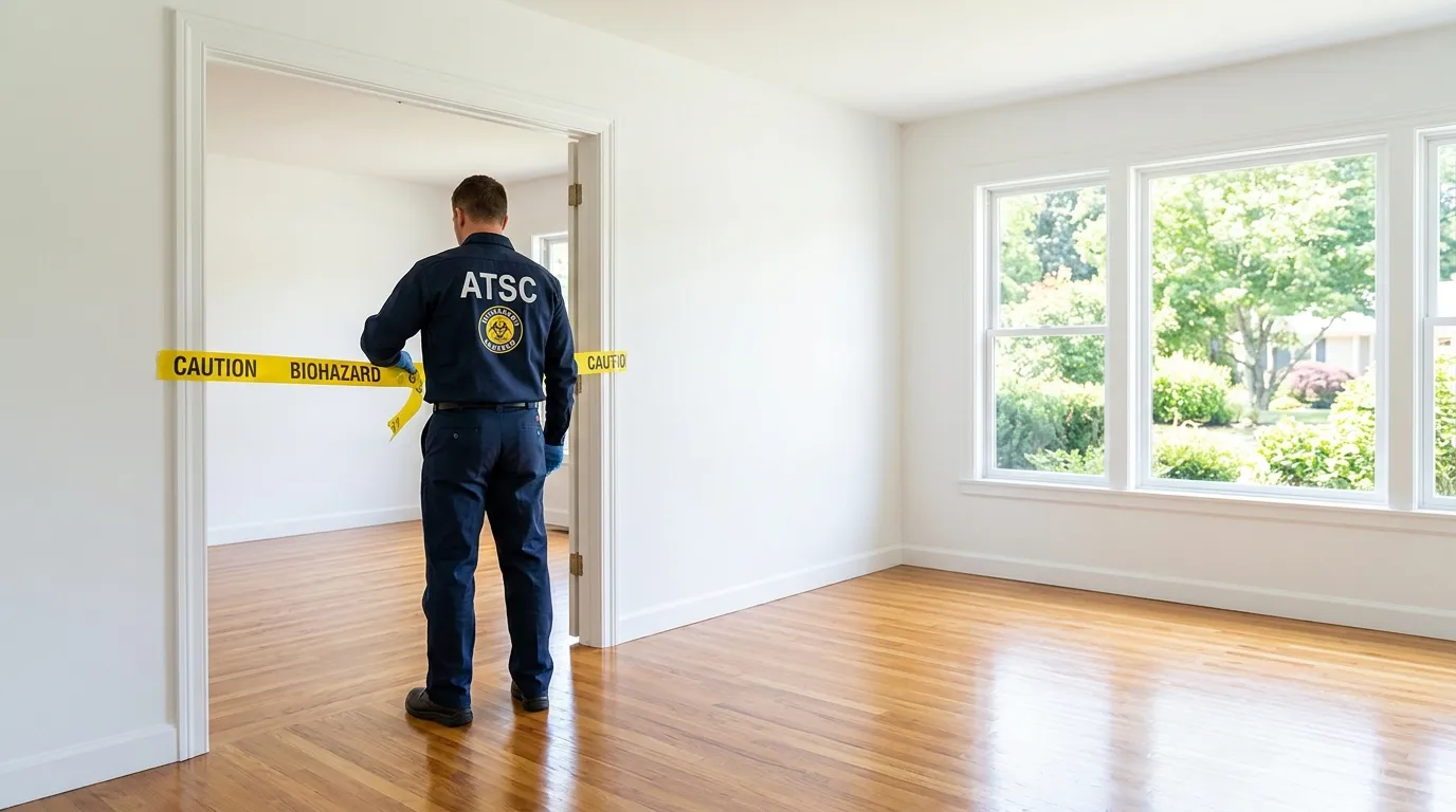 Certified biohazard cleanup crew performing Trauma Scene Cleanup in Airway Heights